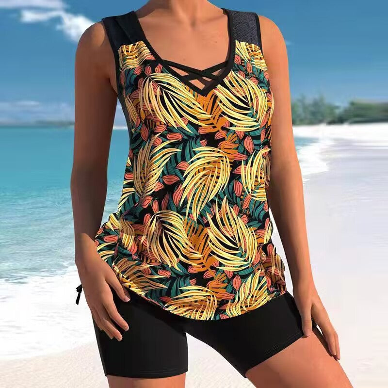 🩱【S-5XL】Dvoudílné plavky s etnickým potiskem 🌊