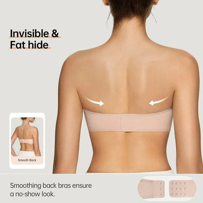 💞Dámské podprsenky bez ramínek, push-up bandeau podprsenky, neklouzavé bezkosticové podprsenky s výztuží, bezešvé pohodlné trubkové podprsenky