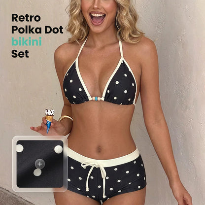 👙 Bikiny s puntíky a pásky kolem krku