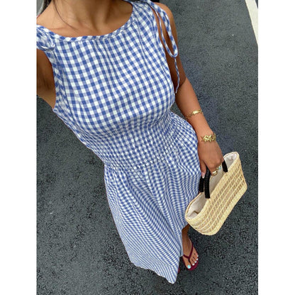 👗 Retro maxišaty s kostkovaným vzorem – letní elegance a pohodlí! ✨