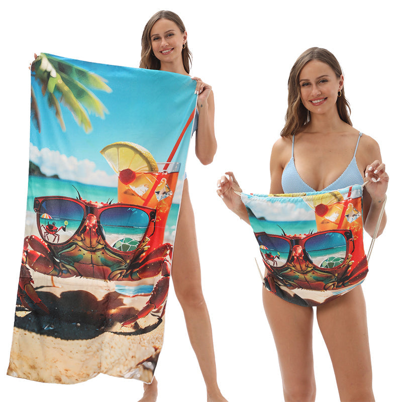 😍 Stylový 2v1 Plážový ručník + Batoh – rychleschnoucí & bez písku! 🏝️